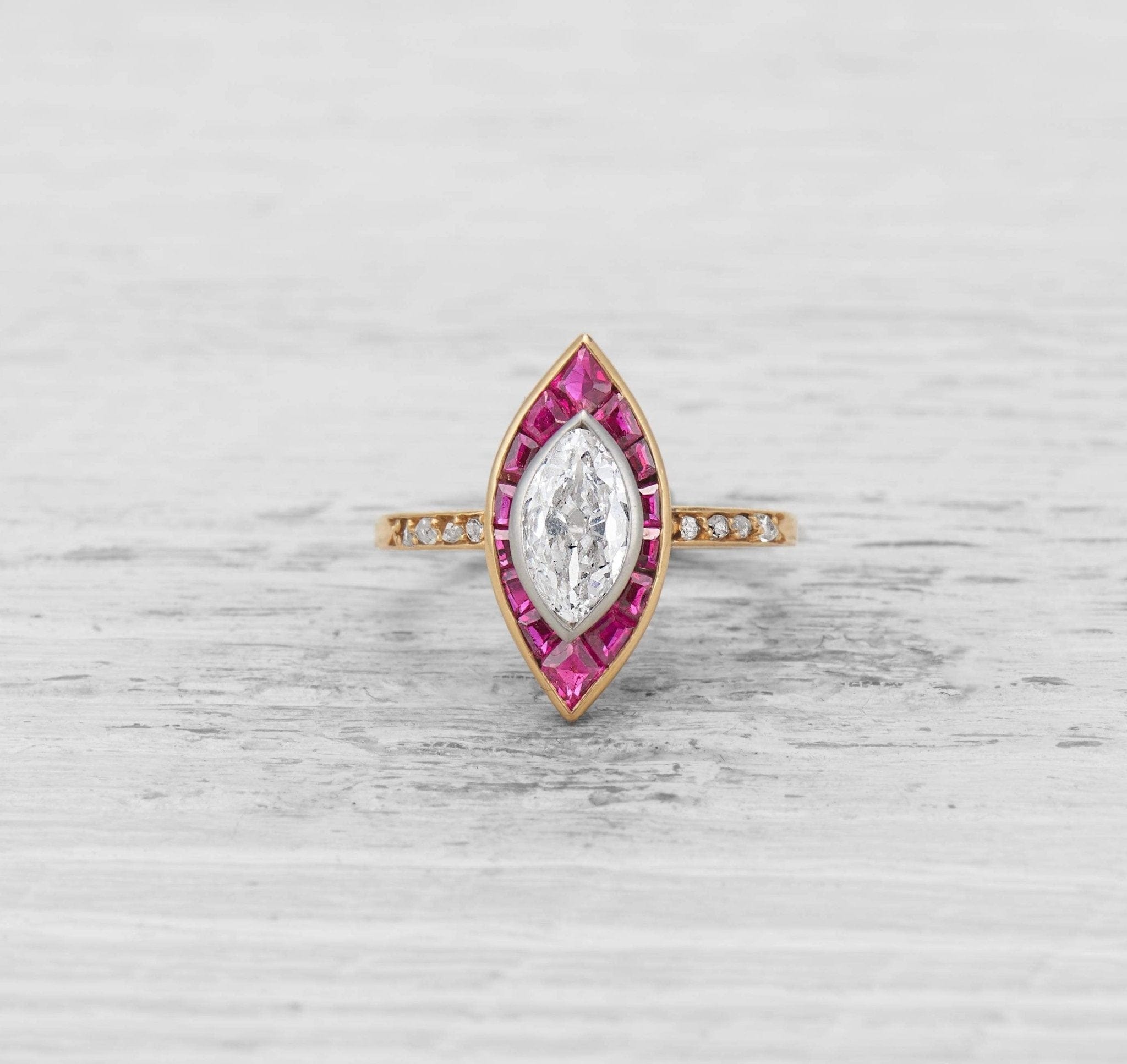 Mid-Century 2.13 CTW Fancy Kite Cut Diamond Platinum Vintage Engagement Ring  GIA | Wilson's Estate Jewelry